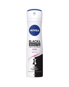 NIVEA DEODORANT SPRAY  BLKWHT FOR WOMEN  REF036568@150 ML CAN